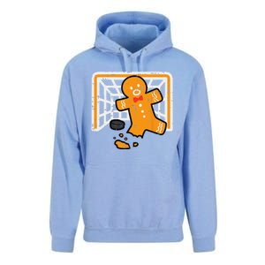 Christmas Gingerbread Hockey Goalkeeper Funny Xmas Goalie Unisex Surf Hoodie