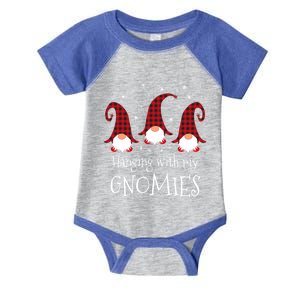 Christmas Gnome Hanging With My Gnomies Plaid Garden Christmas Gnome Infant Baby Jersey Bodysuit