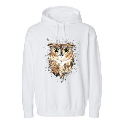 Cute Great Horned Owls Artistic Tees For Women Men Garment-Dyed Fleece Hoodie