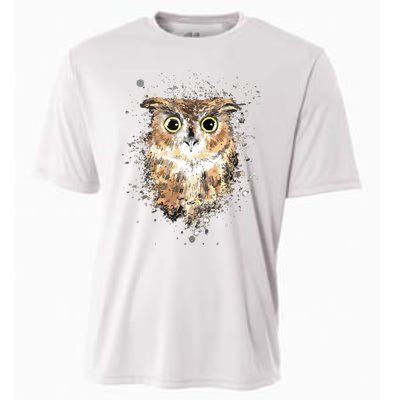 Cute Great Horned Owls Artistic Tees For Women Men Cooling Performance Crew T-Shirt