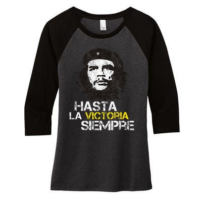 Che Guevara Hasta La Victoria Siempre Cuban Vintage Women's Tri-Blend 3/4-Sleeve Raglan Shirt