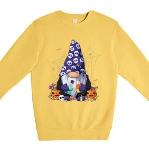 Cute Gnomes Happy Halloween Fall Candy Corn Pumpkin Funny Premium Crewneck Sweatshirt