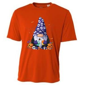 Cute Gnomes Happy Halloween Fall Candy Corn Pumpkin Funny Cooling Performance Crew T-Shirt