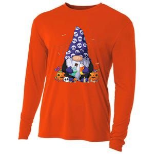 Cute Gnomes Happy Halloween Fall Candy Corn Pumpkin Funny Cooling Performance Long Sleeve Crew