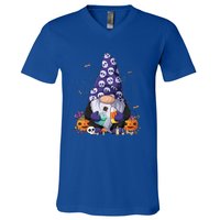 Cute Gnomes Happy Halloween Fall Candy Corn Pumpkin Funny V-Neck T-Shirt