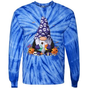 Cute Gnomes Happy Halloween Fall Candy Corn Pumpkin Funny Tie-Dye Long Sleeve Shirt