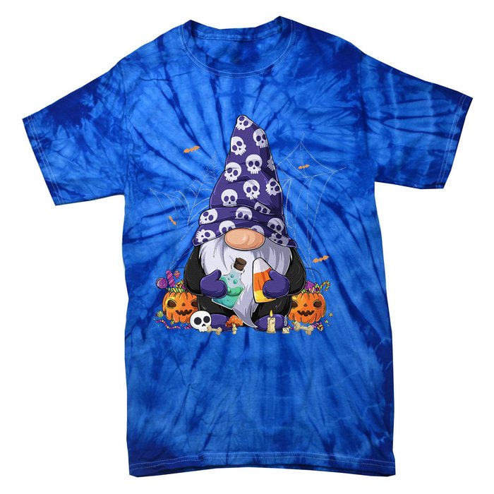 Cute Gnomes Happy Halloween Fall Candy Corn Pumpkin Funny Tie-Dye T-Shirt