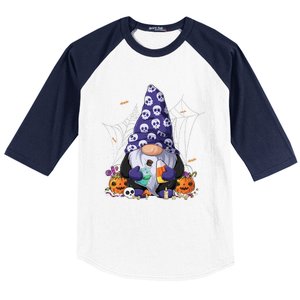 Cute Gnomes Happy Halloween Fall Candy Corn Pumpkin Funny Baseball Sleeve Shirt