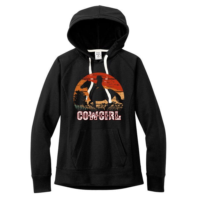 Cowgirl Girl Horse Riding Women's Fleece Hoodie