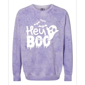 Cute Ghost Halloween Face Hey Boo Funny Halloween Gift Colorblast Crewneck Sweatshirt