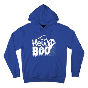 Cute Ghost Halloween Face Hey Boo Funny Halloween Gift Hoodie