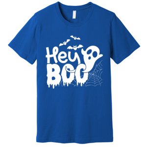 Cute Ghost Halloween Face Hey Boo Funny Halloween Gift Premium T-Shirt