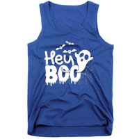 Cute Ghost Halloween Face Hey Boo Funny Halloween Gift Tank Top