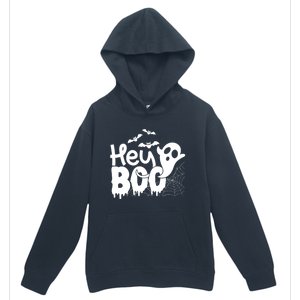 Cute Ghost Halloween Face Hey Boo Funny Halloween Gift Urban Pullover Hoodie