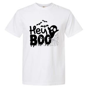 Cute Ghost Halloween Face Hey Boo Funny Halloween Gift Garment-Dyed Heavyweight T-Shirt