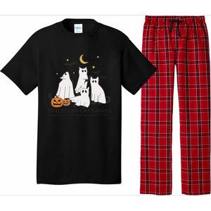 Cat Ghost Halloween Childless Cat Lady Voting Kamala 2024 Pajama Set