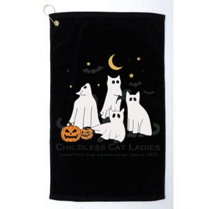 Cat Ghost Halloween Childless Cat Lady Voting Kamala 2024 Platinum Collection Golf Towel