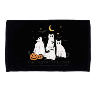 Cat Ghost Halloween Childless Cat Lady Voting Kamala 2024 Microfiber Hand Towel