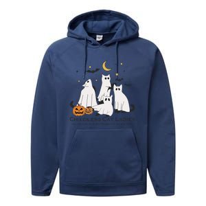 Cat Ghost Halloween Childless Cat Lady Voting Kamala 2024 Performance Fleece Hoodie