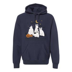 Cat Ghost Halloween Childless Cat Lady Voting Kamala 2024 Premium Hoodie