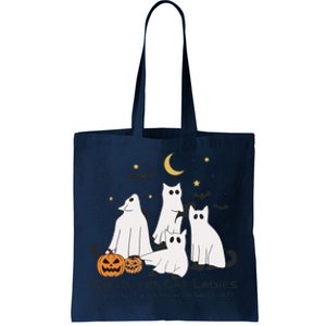 Cat Ghost Halloween Childless Cat Lady Voting Kamala 2024 Tote Bag