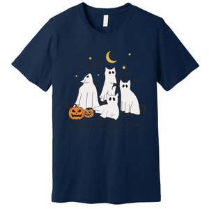 Cat Ghost Halloween Childless Cat Lady Voting Kamala 2024 Premium T-Shirt