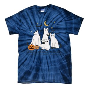 Cat Ghost Halloween Childless Cat Lady Voting Kamala 2024 Tie-Dye T-Shirt