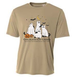 Cat Ghost Halloween Childless Cat Lady Voting Kamala 2024 Cooling Performance Crew T-Shirt