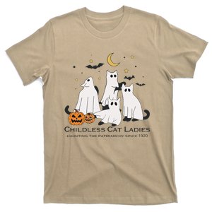 Cat Ghost Halloween Childless Cat Lady Voting Kamala 2024 T-Shirt