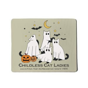 Cat Ghost Halloween Childless Cat Lady Voting Kamala 2024 Mousepad