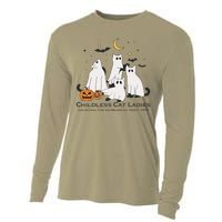 Cat Ghost Halloween Childless Cat Lady Voting Kamala 2024 Cooling Performance Long Sleeve Crew