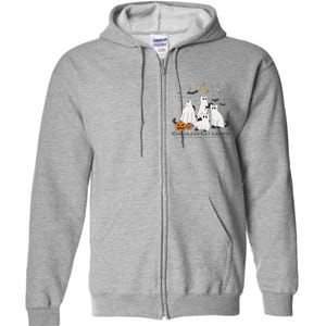 Cat Ghost Halloween Childless Cat Lady Voting Kamala 2024 Full Zip Hoodie