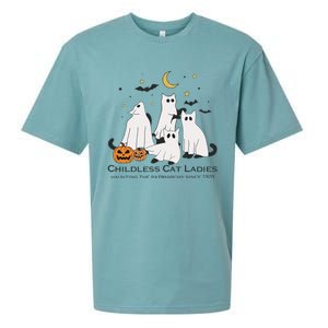 Cat Ghost Halloween Childless Cat Lady Voting Kamala 2024 Sueded Cloud Jersey T-Shirt