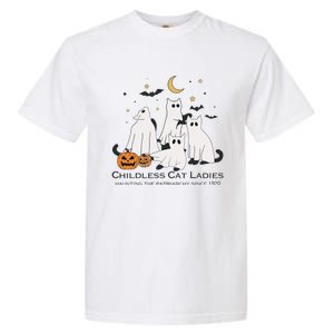 Cat Ghost Halloween Childless Cat Lady Voting Kamala 2024 Garment-Dyed Heavyweight T-Shirt