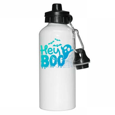 Cute Ghost Halloween Face Hey Boo Funny Halloween Gift Aluminum Water Bottle 