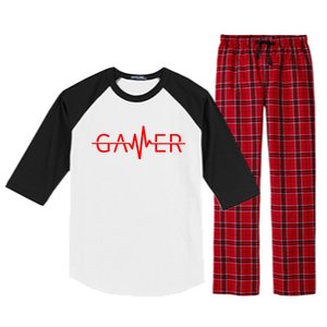 Cute Gamer Heartbeat Video Games Gaming Raglan Sleeve Pajama Set