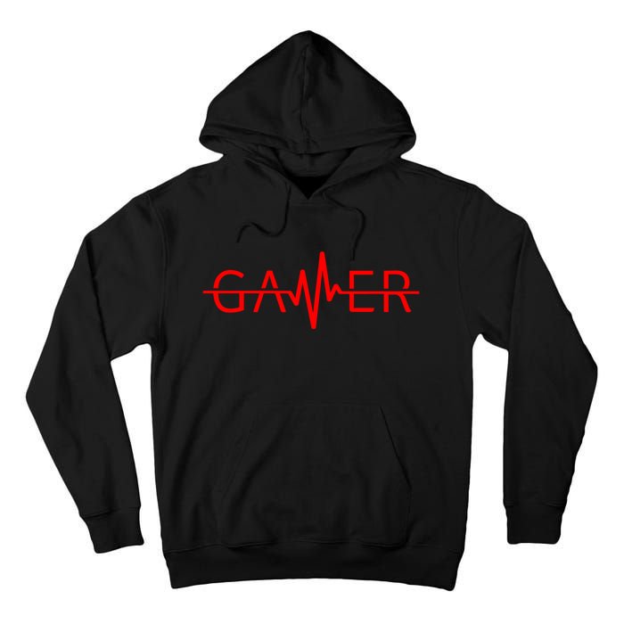 Cute Gamer Heartbeat Video Games Gaming Tall Hoodie