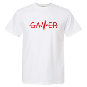 Cute Gamer Heartbeat Video Games Gaming Garment-Dyed Heavyweight T-Shirt