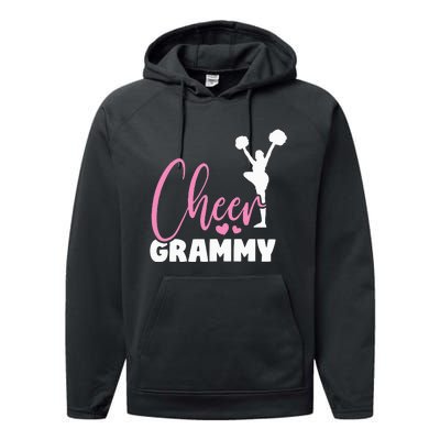 Cheer Grammy Heart Funny Cheerleader Performance Fleece Hoodie