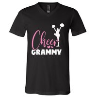 Cheer Grammy Heart Funny Cheerleader V-Neck T-Shirt