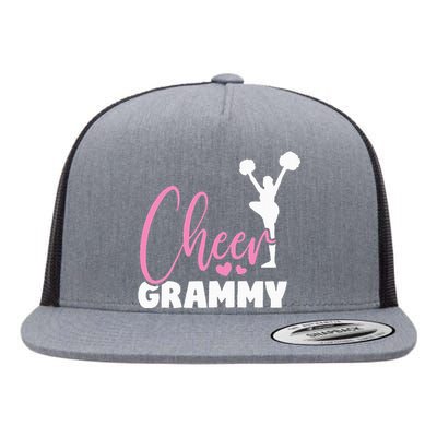 Cheer Grammy Heart Funny Cheerleader Flat Bill Trucker Hat