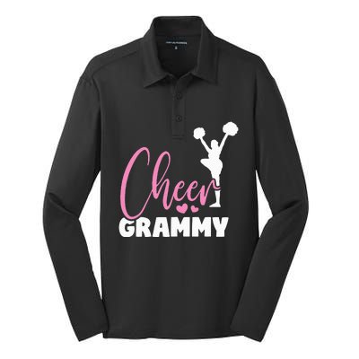 Cheer Grammy Heart Funny Cheerleader Silk Touch Performance Long Sleeve Polo