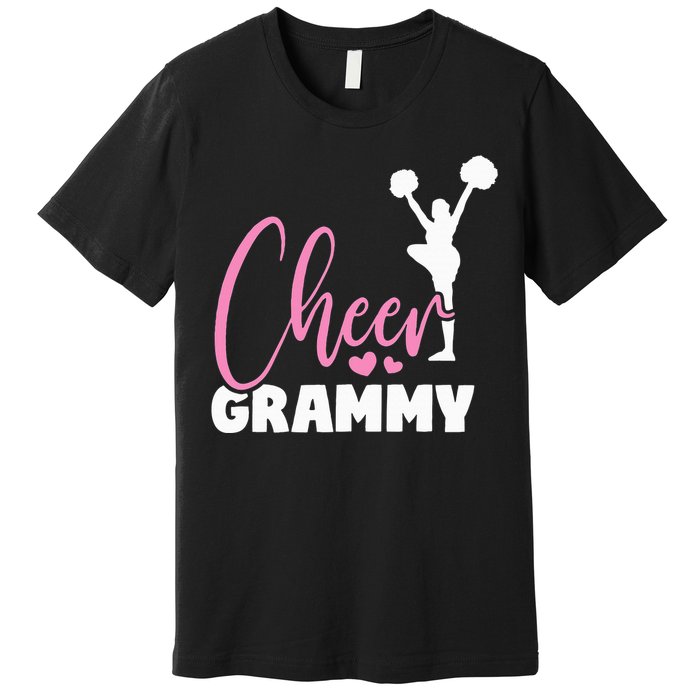 Cheer Grammy Heart Funny Cheerleader Premium T-Shirt