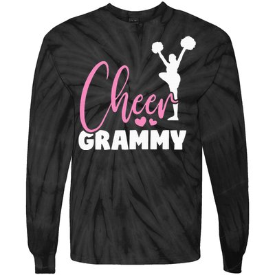 Cheer Grammy Heart Funny Cheerleader Tie-Dye Long Sleeve Shirt