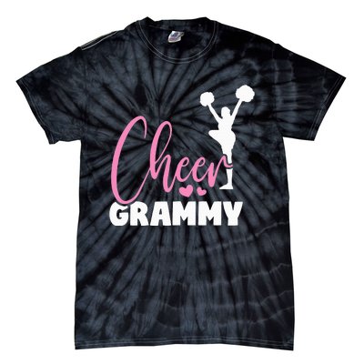 Cheer Grammy Heart Funny Cheerleader Tie-Dye T-Shirt