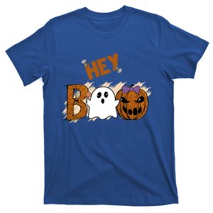 Cute Ghost Halloween Pumpkin Face Hey Boo Funny Meaningful Gift T-Shirt