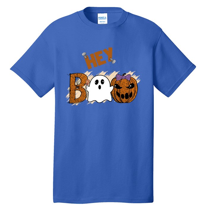 Cute Ghost Halloween Pumpkin Face Hey Boo Funny Meaningful Gift Tall T-Shirt