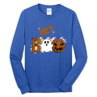 Cute Ghost Halloween Pumpkin Face Hey Boo Funny Meaningful Gift Tall Long Sleeve T-Shirt