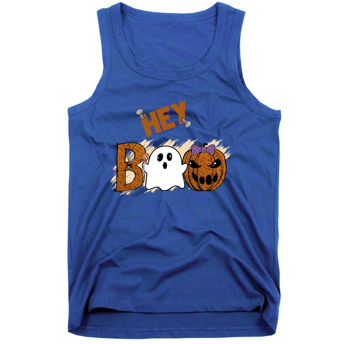 Cute Ghost Halloween Pumpkin Face Hey Boo Funny Meaningful Gift Tank Top