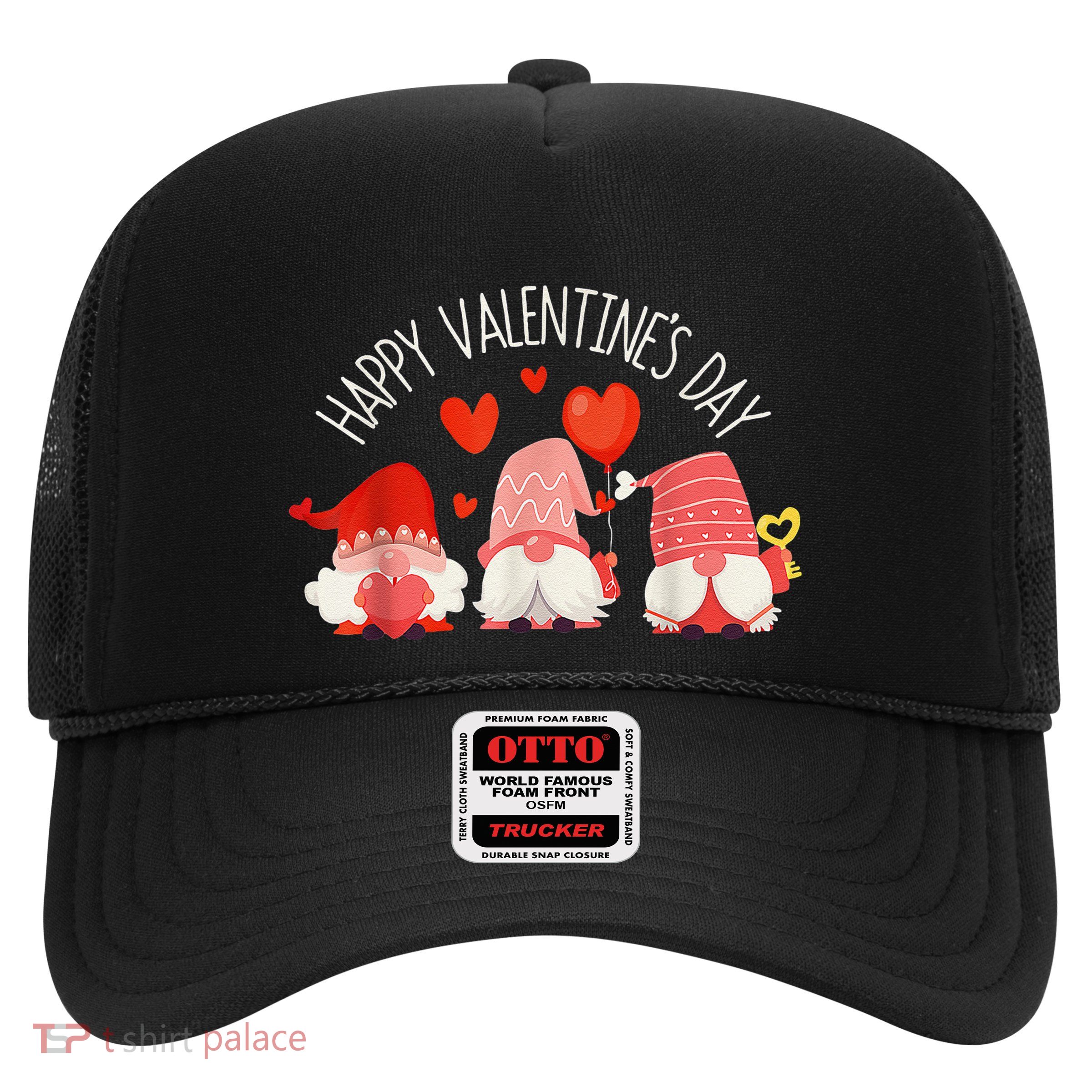 Cute Gnomes Heart Love Happy Valentines Day Matching Family Trucker Hat